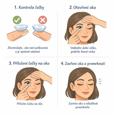 obr.2 - aplikace čoček